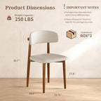 Dining Chairs Set of 4, Upholstered Wooden Mid Century Modern Fabric Kitchen Side Chairs with Ergonomic Curved Backrest, Farmhouse Chair for Kitchen Dining Room - Beige