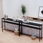 Timberer Narrow Console Table, 47 Inch Sofa Table with Adjustable Shelf | 2-Tier Long Skinny Table for Hallway, Entryway, Living Room, Foyer, Black