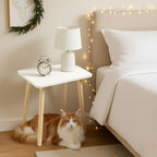 FORAOFUR Small Side Table, Modern Wood Mini Coffee Table, Easy Assembly Compact End Table for Living Room Bedroom Sofa, Minimalist White Accent Furniture for Small Spaces