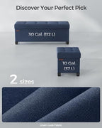 SONGMICS Storage Ottoman Bench, Foldable Foot Rest with Legs | End of Bed Bench, Storage Chest, 43.3 x 15 x 15.8 Inches, Load up to 660 lb, Midnight Blue, MELISA Collection ULSF018I01