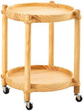 Telephone Table, Solid Wood Storage Rack,2-Tier Pallet Side Table,Outdoor & Indoor Drink Snack Coffee Table Telephone Table,2 Colors(Wood Color-16.53 * 16.53 * 21.65in