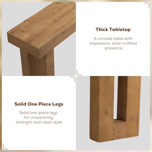 HOKYHOKY Solid Wood Entryway Table, 59-Inch Long Farmhouse Console Tables | Rectangular Behind Couch Table, Wooden Sofa Tables, Hallway, Entrance, Foyer, Living Room