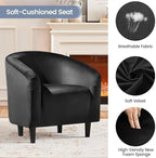 Yaheetech Compact Velvet Accent Chairs Set of 2 for Small Spaces, Black | Compact Cozy Barrel Chairs with a Curved Silhouette, Upholstered Furry Armchair for Small Spaces, Living Room Bedroom Corner
