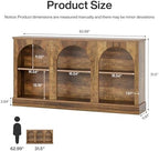 Tribesigns Arched Console Table, 63" Wooden Entryway Table with Storage | Farmhouse Long 3-Tier Sofa Table Behind The Couch for Entrance, Hallway, Living Room, Foyer, Brown