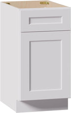 Kitchen Base Cabinets with Drawers, 18" Wide 24 Inch Deep RTA Storage Cabinet with 2 Shaker Doors, Modern Solid Wood Furniture, Easy to Assembly for Pantry, Laundry Room, Coffee Bar - White