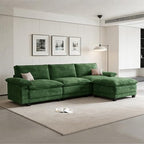 108" Modular Sectional Couch, L Shaped Cloud Sofa for Living Room | Comfortable Foam Cushions, Sturdy Frame, Appealing Appearance, Easy Assembly, Soft Chenille, Modular Design, Green