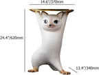homary Cat Side Table with Gold Tray – Resin Animal Figurine End Table, Small Coffee Table for Sofa Side, Living Room, Bedroom, or Entryway Decor (Cat-A)