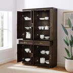 Crosley Furniture Stanton 2-Piece Pantry Storage Cabinet Set with Shelves, Kitchen, Dining, or Laundry Room, Coffee