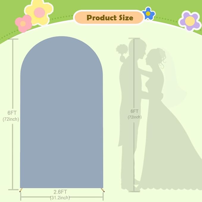 Wedding Arch Cover Dusty Blue 6FT Arch Backdrop Cover Spandex Covers for Arch Wall Panels Chiara Backdrop Cover Baby Shower Balloon Party Decorations