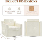 360°Swivel Accent Chair with Lumbar Support, Swivel Armchair with Deep Seat | Soft Chenille Upholstered, Metal Swivel Base, Set of 2 Beige Chairs for Reading & Relaxing, Living Room