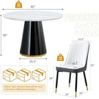 Round Dining Table Set for 4, Modern 45'' Small Dining Table for Kitchen, Space Saving, Easy Assembly