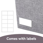 Large 17" 42 Quarts Collapsible Stackable Storage Bins with Lids [3-Pack] Foldable Fabric Linen Storage Boxes Cube, Closet Organizer Baskets with Label for Home (16.7 x 12 x 12, Gray)