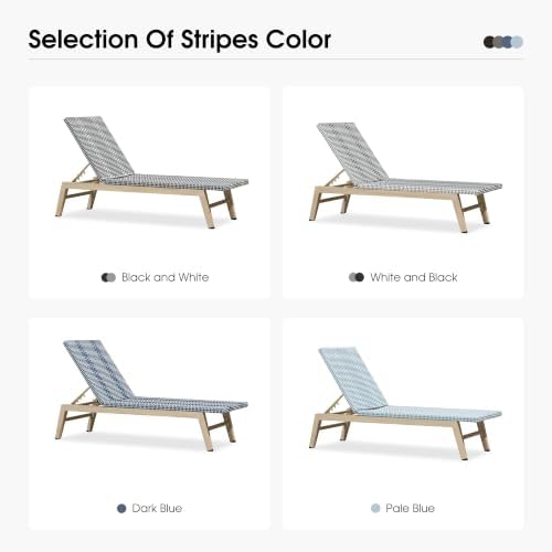 PURPLE LEAF Oversize Outdoor Chaise Lounge Set of 2 Champagne Frame, White | 3-Year Color Retention PE Rattan, 2.4" Thickened Aluminum Frame, 16.14" Knee-Friendly Height, French-Inspired Style