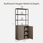 SICOTAS Book Shelf Fluted Bookshelf Cabinet -75" Tall Bookcase