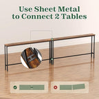 SUPERJARE 102.4 inch Narrow Behind Couch Table with Charging Stations | Power Outlet with USB-C Ports, Extra Storage Behind Sofa,Sofa Table Console Table for Entryway Living room, Rustic Brown