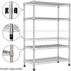M MZG 1000 lbs Storage Shelving Steel Heavy Duty 4-Tier Utility Shelving Unit Steel Organizer Wire Rack for Home,Kitchen,Office,Chrome (13.7" D x 29.5" W x 47.2" H)