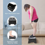 Folding Step Stool Step Stool Holds Up to 300 lb Plastic Foldable Step Stools Non Slip with Carry Handle Collapsible Stool for Kitchen, Bathroom or Bedroom