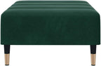 Dark Green Velvet Footstool, Stable Plywood Frame Footrest for Sofa or Recliner, Cozy and Compact Stool for Living Room