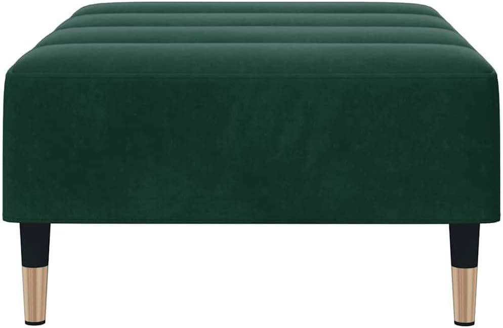 Dark Green Velvet Footstool, Stable Plywood Frame Footrest for Sofa or Recliner, Cozy and Compact Stool for Living Room