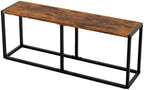 VINGLI Industrial Dining Bench for Dining Room, 47.2 Inch Rustic Brown Kitchen Table Bench Heavy-Duty Metal Frame, Dining Table Bench with Non-Slip Foot Pads for Entryway, Living Room & Small Spaces