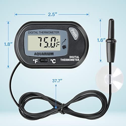 iPower 6 by 8-Inch 8W Reptile Heat Mat, LCD Digital Aquarium Thermometer, Under Tank Warmer Terrarium Heat Pad for Turtles Lizards Frogs and Other Small Animals