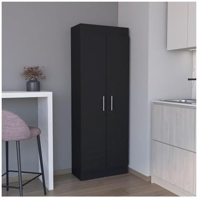 Clinton Pantry Cabinet Engineered Wood Black