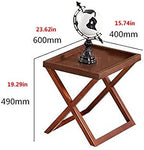Telephone Table, Walnut Grain,Solid Wood Storage Tray X-Shaped Side Table,Telephone Magazine Table Square Side Table(Size:23.6215,7419.29in,Color:Walnut Wood)