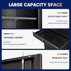 Yizosh Metal Garage Storage Cabinet with Locking Doors and Adjustable Shelves, 71" Tool Storage Cabinet with 1 Drawer for Garage,Warehouse (Black)