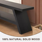 2-Tier Shoe Storage Bench, 47" Solid Wood Entryway Stool Storage | Narrow Shoes Racks for Entryway, Minimalist Multi-Purpose Bench for Hallway, Kitchen, Bedroom, or Dining Room
