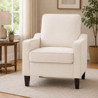 Weture Mid-Century Accent Chair, Beige Armchair Living Room Chairs | Comfy Upholstered Reading Accent Chairs for Bedroom, Modern Single Sofa Chair