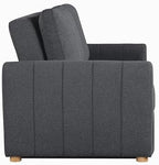 Serta Galway 66.5" Convertible Sleeper Loveseat, Full Size, Dreamcoil Comfort, FingerGuard Pinch Point Protection, Boucle Fabric, Charcoal