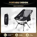 MOON LENCE Portable Camping Chair Backpacking Chair - The 4th Generation Ultralight Folding Chair - Compact, Lightweight Foldable Chairs for Hiking Mountaineering, Beach (Black-1Pack)