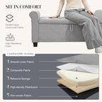 49" End of Bed Storage Bench for Bedroom, Upholstered Storage Ottoman | Easy Assembly with Instructions, Pet Friendly, Polyester Fabric Ottoman Bench for Bedroom, Living Room, Window, Entryway