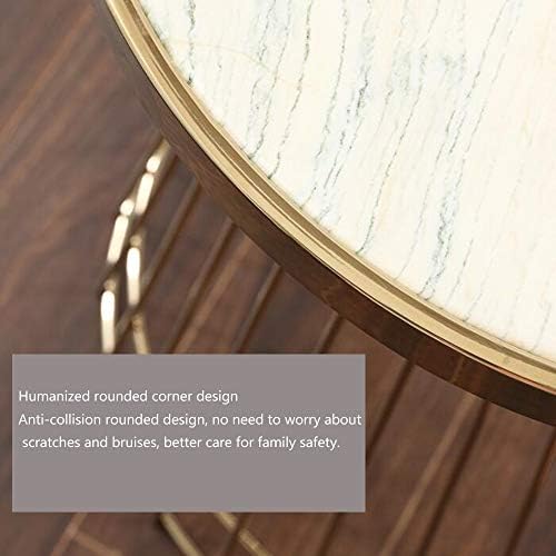 Telephone Table, Pedestal Tables,Round Sofa & Console Tables,Telephone Tables,Geometric Modern Marble and Metal Side End Table Stand (Color:Gold,Size:19.6823.62in)
