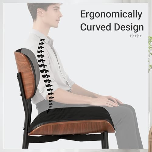 Modern Dining Chairs Set of 4,Upholstered PU Leather Kitchen Chairs,Black