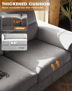 Upvilla 88.97" Modern Sofa Couches for Living Room(Light Gray)