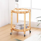 Telephone Table, Solid Wood Storage Rack,2-Tier Pallet Side Table,Outdoor & Indoor Drink Snack Coffee Table Telephone Table,2 Colors(Wood Color-16.53 * 16.53 * 21.65in