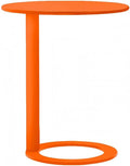 C-Shaped Round Side Table for Living Room, Bedroom, and Office - Metal Coffee and Bedside Table (Orange, 18.9 * 18.9 * 27.2in)