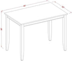 East West Furniture BUT-BLK-T Buckland Rectangle Counter Height Table for Small Spaces, 30x48 Inch, Black