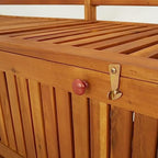 Solid Acacia Wood Storage Bench, Large Outdoor Garden Patio Seating with Storage, Rustic Wooden Entryway Bench, 3-Person Capacity, Oiled Finish, 58.3 Inch