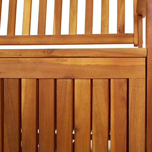 Solid Acacia Wood Storage Bench, Large Outdoor Garden Patio Seating with Storage, Rustic Wooden Entryway Bench, 3-Person Capacity, Oiled Finish, 58.3 Inch
