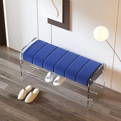 Foot Stool Shoe Changing Stool Transparent Acrylic Bench Bedroom Cloakroom Simple Home Door Wearing Shoe Stool Entryway Bench(A,M 100cm)