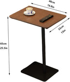 C Shaped End Table, Solid Wood Side Table, 26 Inch High Sofa Tables for Couch for Living Room, Bedroom, Small Space Small Snack C Tables (Rectangle)