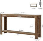 Tribesigns 63 Inch Entryway Console Table, 2-Tier Farmhouse Narrow Sofa Table Behind Couch, Accent Entrance Console Furniture for Entryway, Foyer, Hallway, Rustic Brown