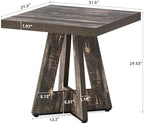 LITTLE TREE 31.5" Square Dining Table for 4, Small Space Kitchen Table with Pedestal Base, Farmhouse Wood Tables for Apartment, Dining Room & Living Room, Ideal for Cafe & Restaurant Use (Black Brown) | Pedestal Base, Farmhouse Wood Tables for Apartment