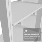 Madesa Kitchen Pantry Storage Rack with 4 Drawers, Open Shelves and Hanging Spaces 102" L Multiuse Modular Cabinet for Kitchen Organization - White