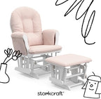 Storkcraft Premium Hoop Glider & Ottoman, White/Pink