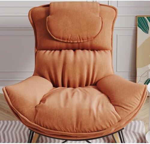 Leisure Single Sofa Rocker, Upgraded Breathable Glider with Removable Washable Seat Pad, Accent Chair for Bedroom Living Room & Small Space, Brown