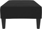 Modern Fabric Footstool Black, Cozy and Stable Footrest for Sofa or Recliner, Compact Size with Plywood Frame for Living Room