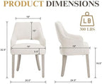 Dining Chairs Set of 6 Linen Upholstered Accent Kitchen Chair with Hollow Back/Padded Seat/Wood Legs for Dining Room Restaurant Home Decor, Beige